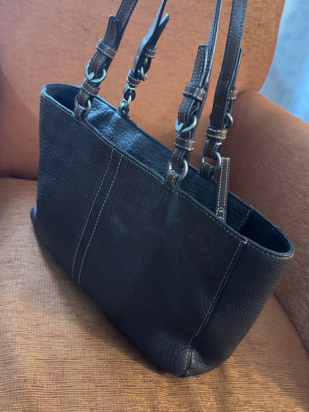 Coach Chelsea Brown Leather Tote with Front Pocket - Picture 7 of 10
